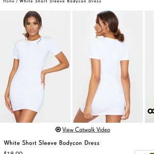White short sleeve bodycon dress